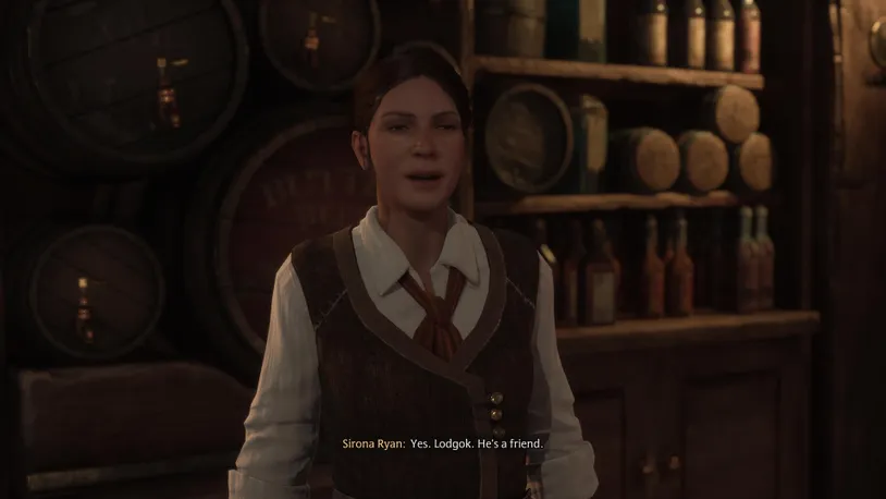 Сирона Райан из Hogwarts Legacy говорит в баре