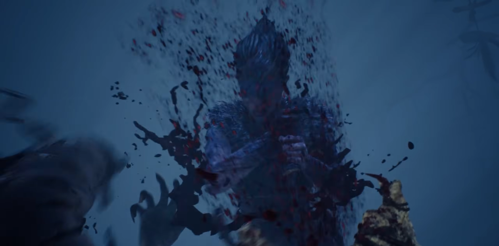 Man opening blue dumpster in alleyway