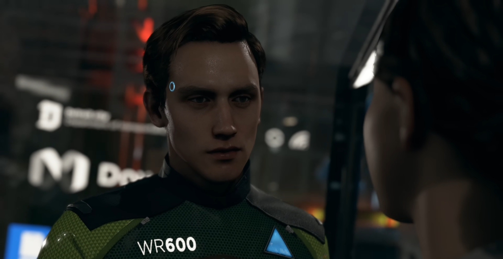 Коннор из Detroit: Become Human разговаривает в помещении