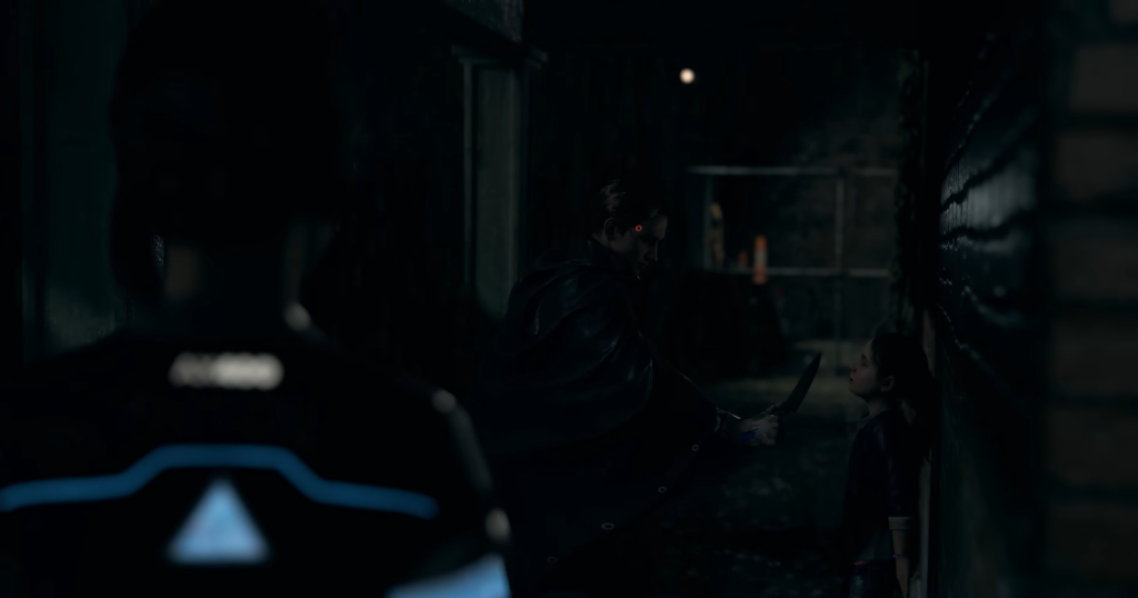 Мужчина с ножом угрожает девочке в переулке