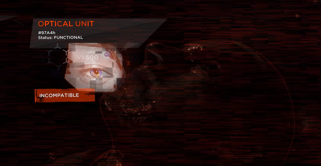 Кибернетический глаз сканирует интерфейс Optical Unit на экране
