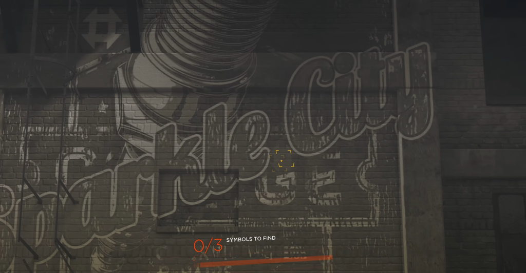 Граффити Sparkle City на кирпичной стене в игре