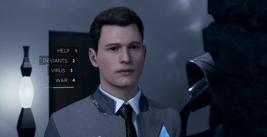 Коннор из Detroit: Become Human отвечает в комнате