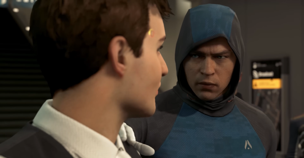 Коннор и Маркус Detroit: Become Human разговаривают в помещении
