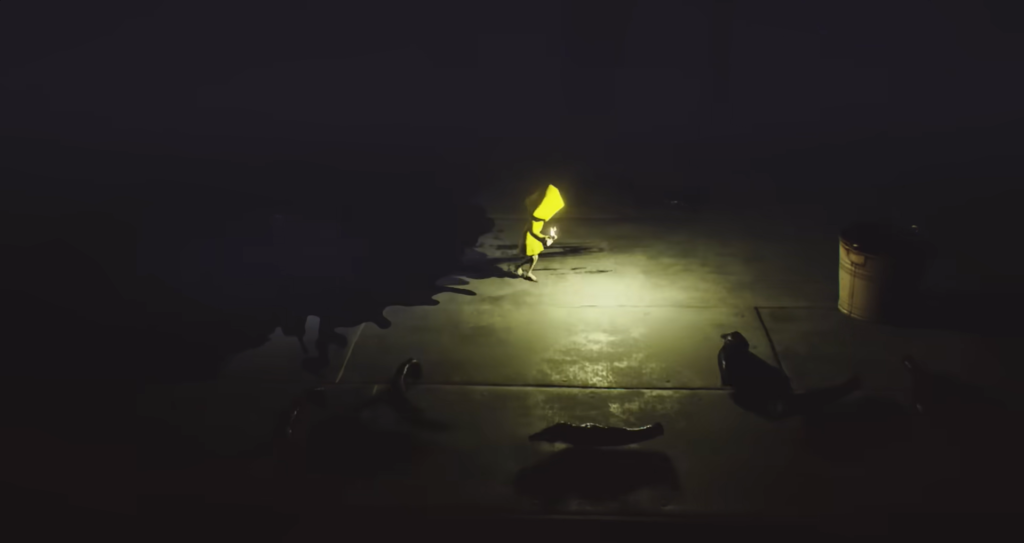 Шестая из Little Nightmares держит зажигалку в темноте