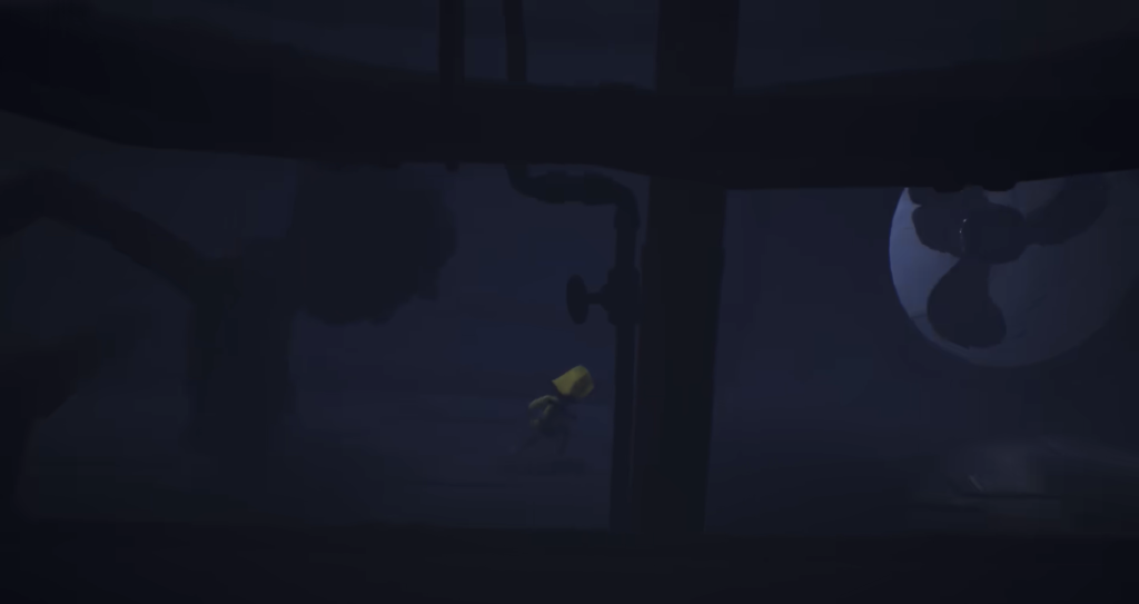 Шестая из Little Nightmares плывёт под водой в трубе