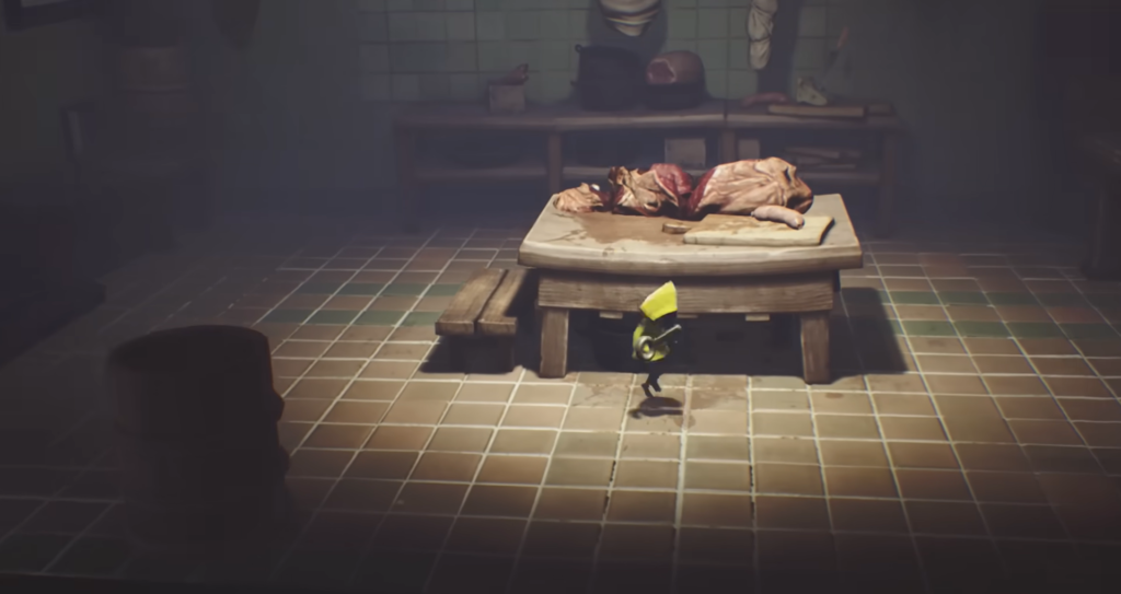 Шестая из Little Nightmares бежит по кухне
