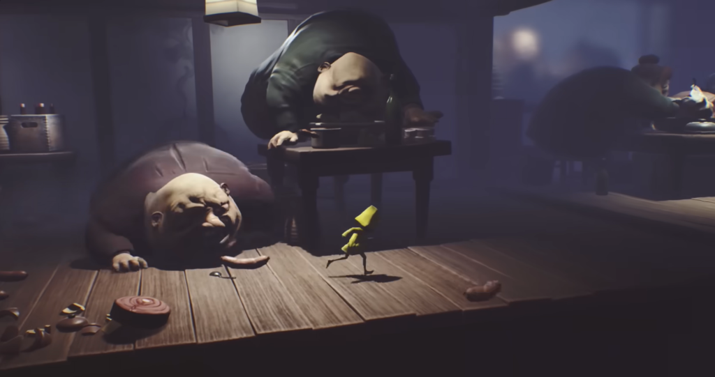Шестая из Little Nightmares бежит по кухне