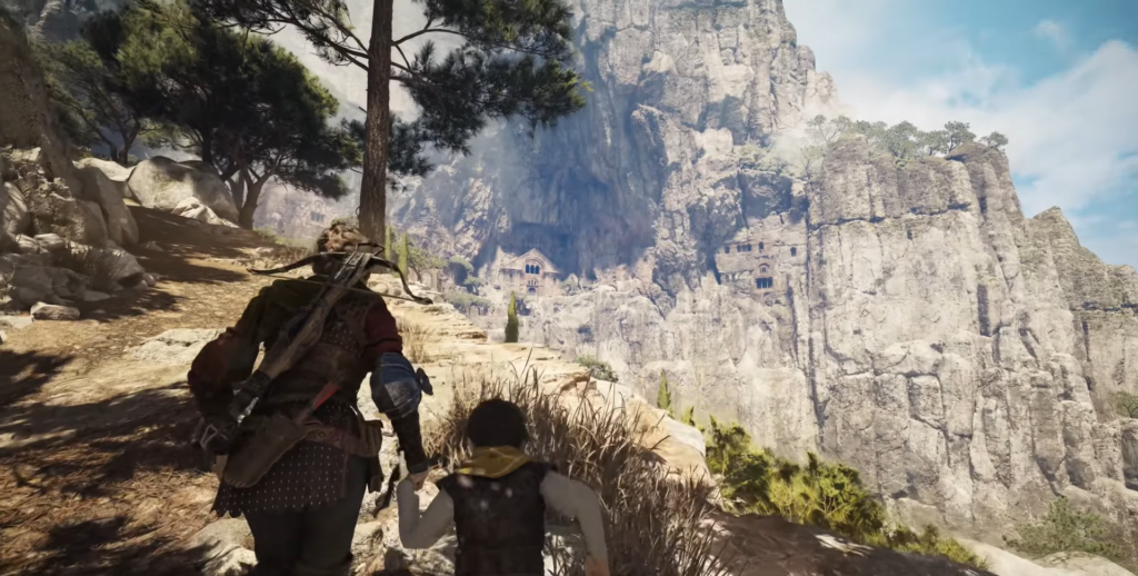 Амиция и Гуго идут по горной тропе