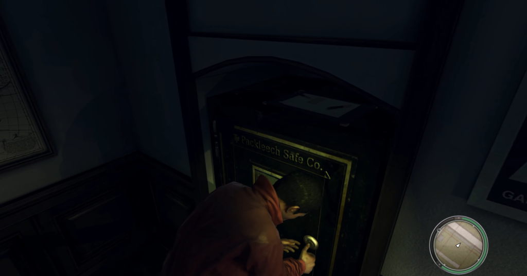 Персонаж взламывает сейф в комнате, Mafia II