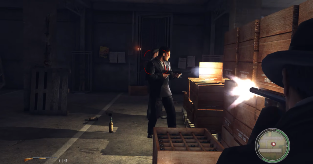 Перестрелка в складе с ящиками в Mafia II