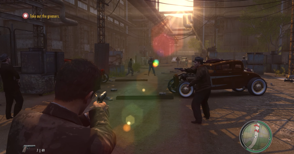 Перестрелка в Mafia II на промышленной улице