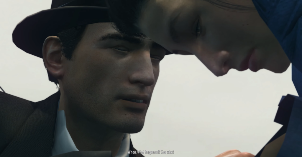 Мужчина в шляпе разговаривает с женщиной крупным планом