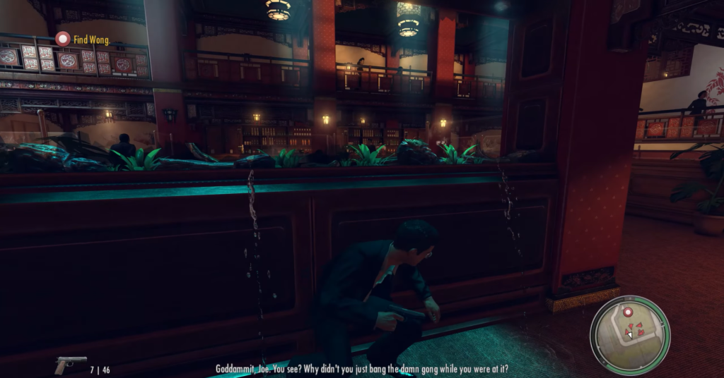 Джо прячется за стойкой в ресторане Mafia II