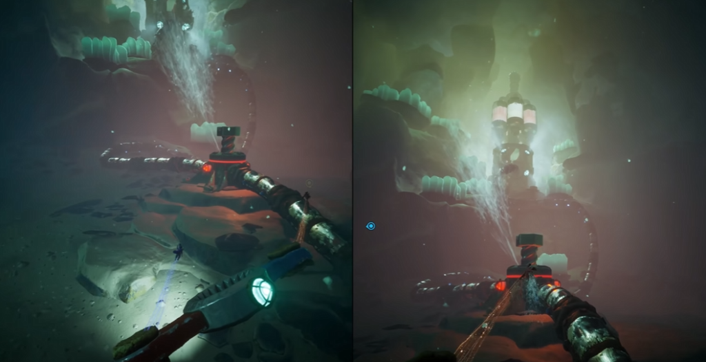 Персонажи It Takes Two бегут по трубе в пещере