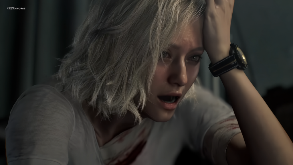 Розмари Уинтерс из Resident Evil держится за голову