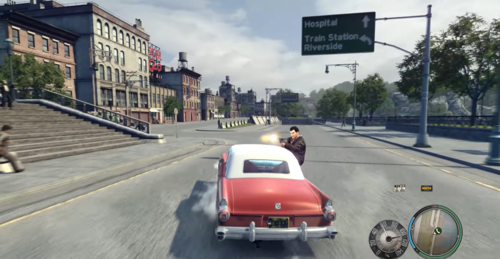 Вито Скалетта стреляет из машины в Mafia II