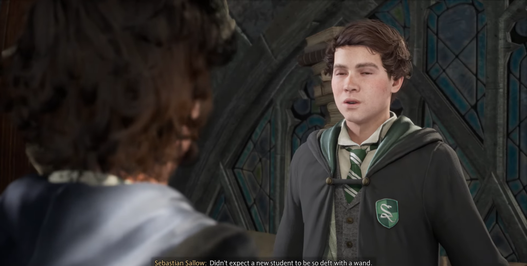 Себастьян Сэллоу разговаривает в Хогвартсе, Hogwarts Legacy