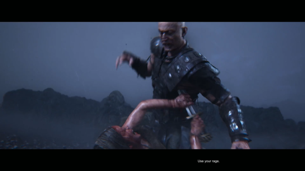 Воин в доспехах сражается с женщиной ночью