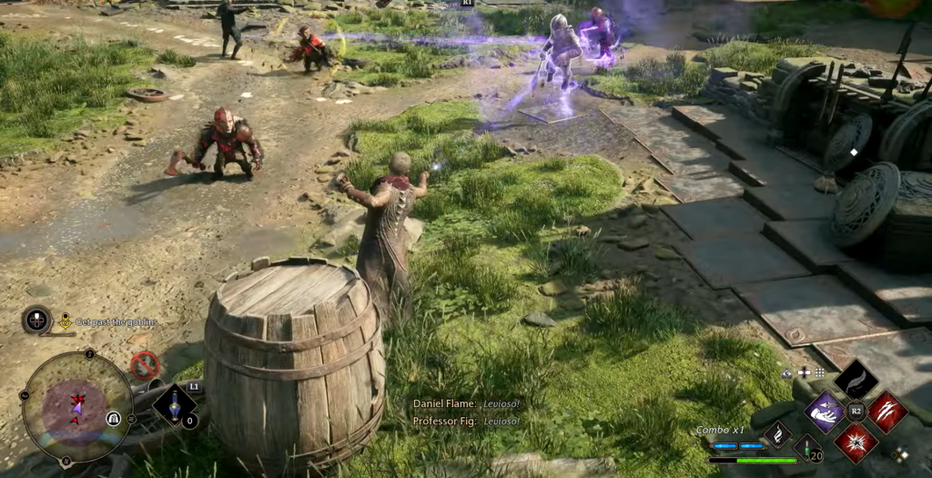 Волшебник сражается с гоблинами в Hogwarts Legacy