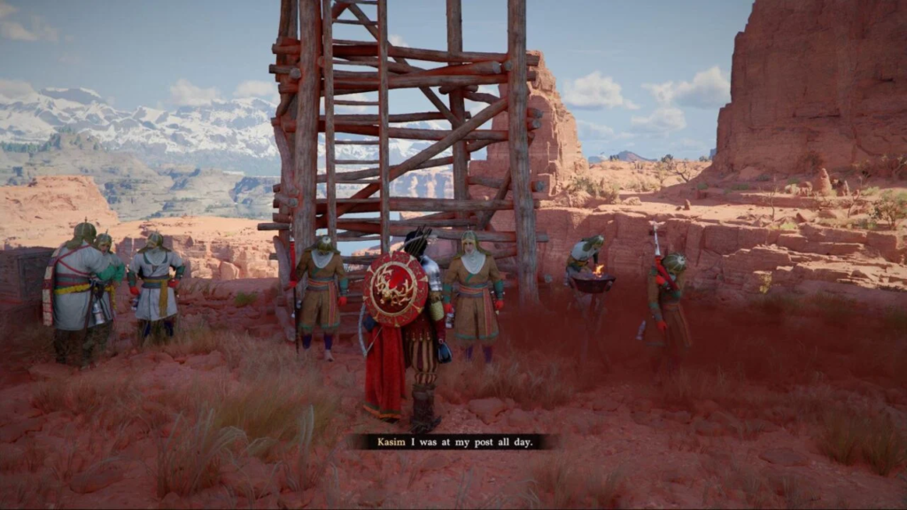 Басим из Assassin’s Creed Mirage стоит у башни