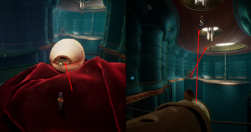 Персонаж It Takes Two прыгает в синей комнате