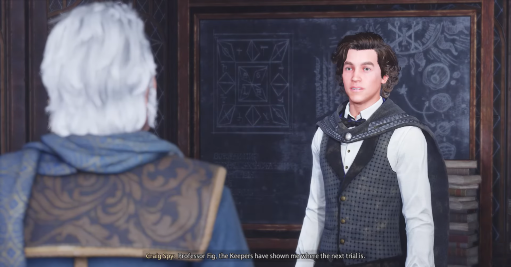 Крейг говорит с профессором Фигом у доски