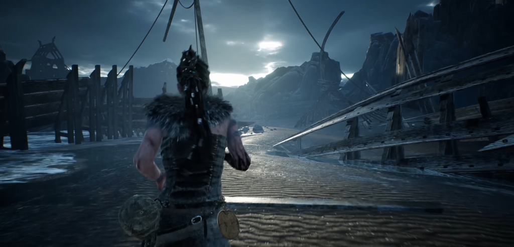 Сенуа бежит по берегу среди обломков кораблей