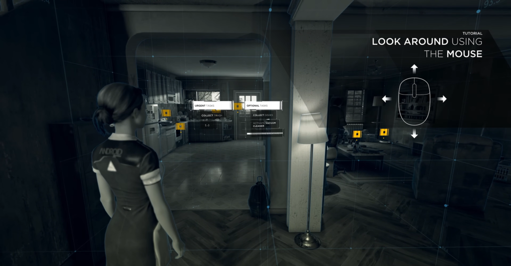 Кара из Detroit: Become Human осматривает квартиру в туториале