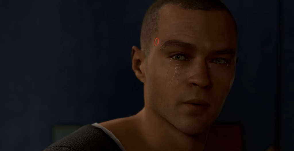 Кара из Detroit: Become Human плачет в комнате