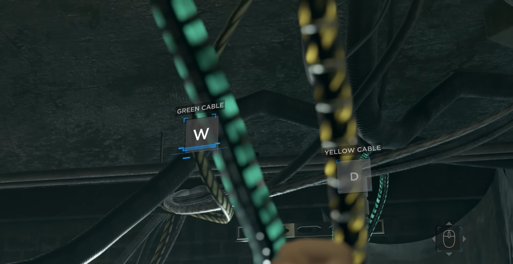 Подключение зелёного и жёлтого кабелей в панели управления