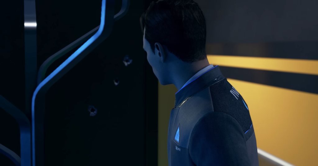 Коннор из Detroit: Become Human смотрит на дверь