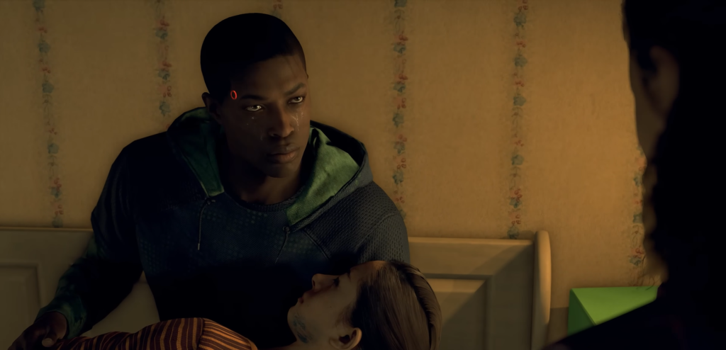 Маркус Detroit: Become Human держит мальчика в комнате