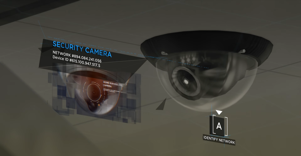 Купольная камера наблюдения на потолке с интерфейсом идентификации