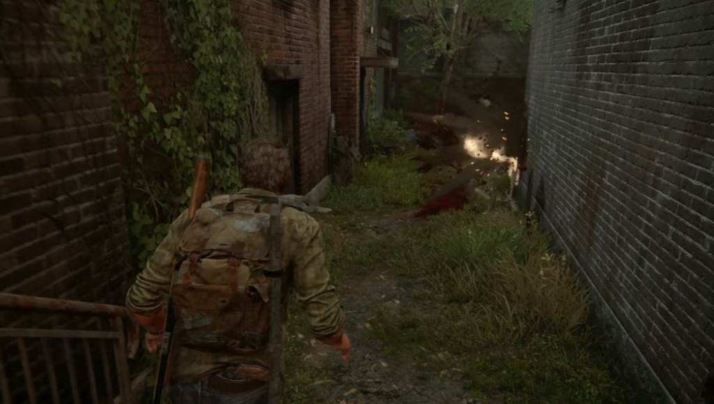 Джоэл из The Last of Us идет по переулку