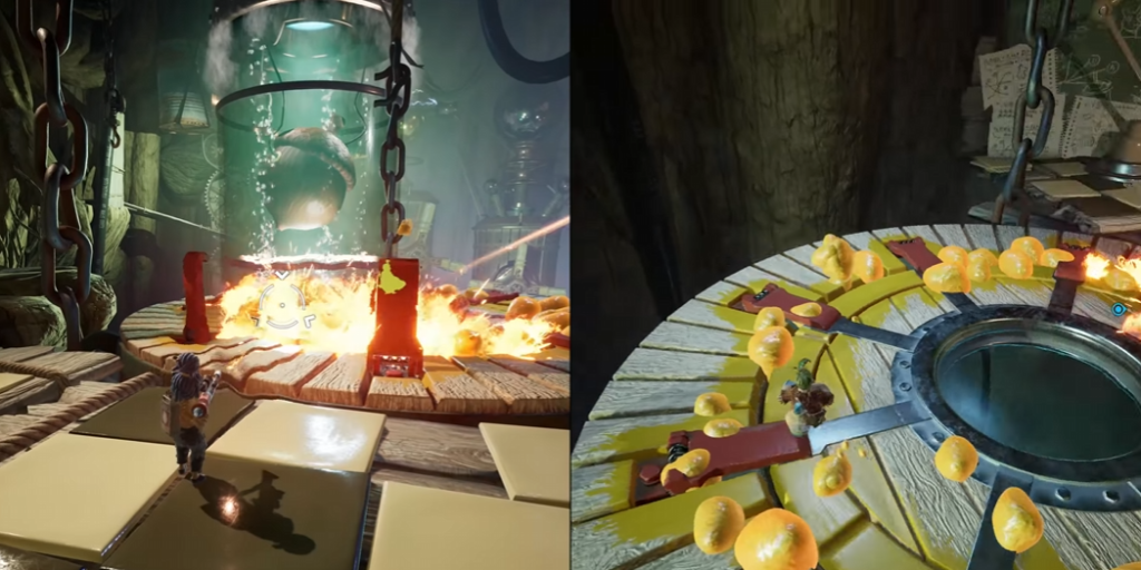 Мэй и Коди из It Takes Two бегут по платформам