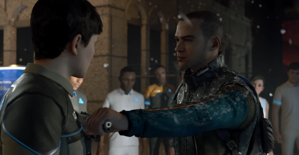 Маркус Detroit: Become Human угрожает Коннору на улице
