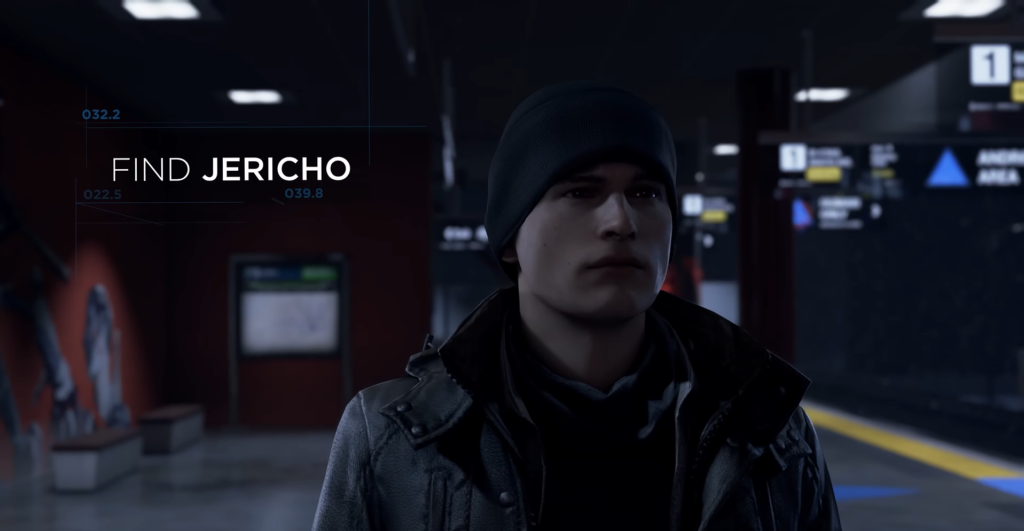 Коннор из Detroit: Become Human стоит на станции метро