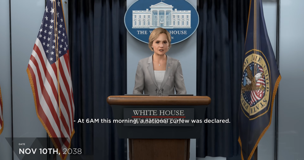 Женщина выступает за трибуной в Белом доме