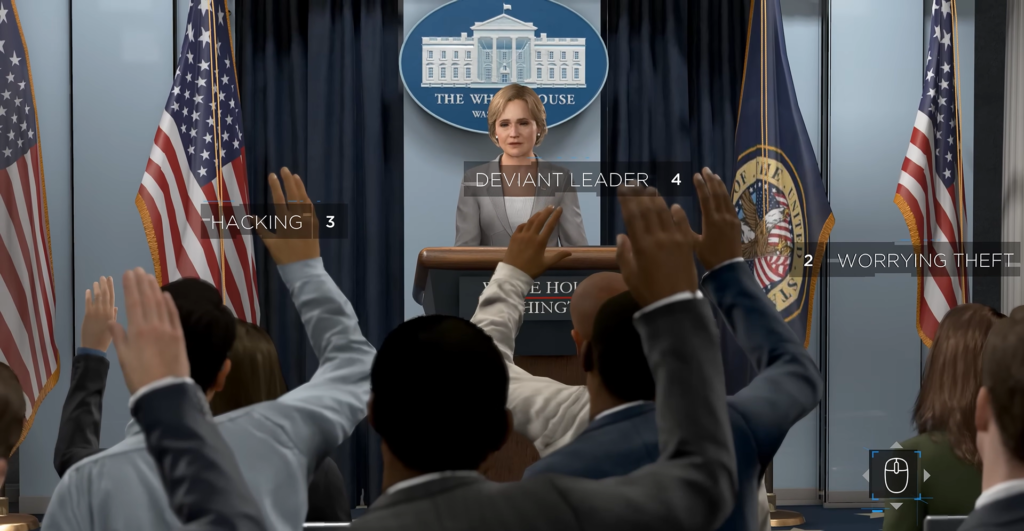 Журналисты поднимают руки на брифинге в Белом доме