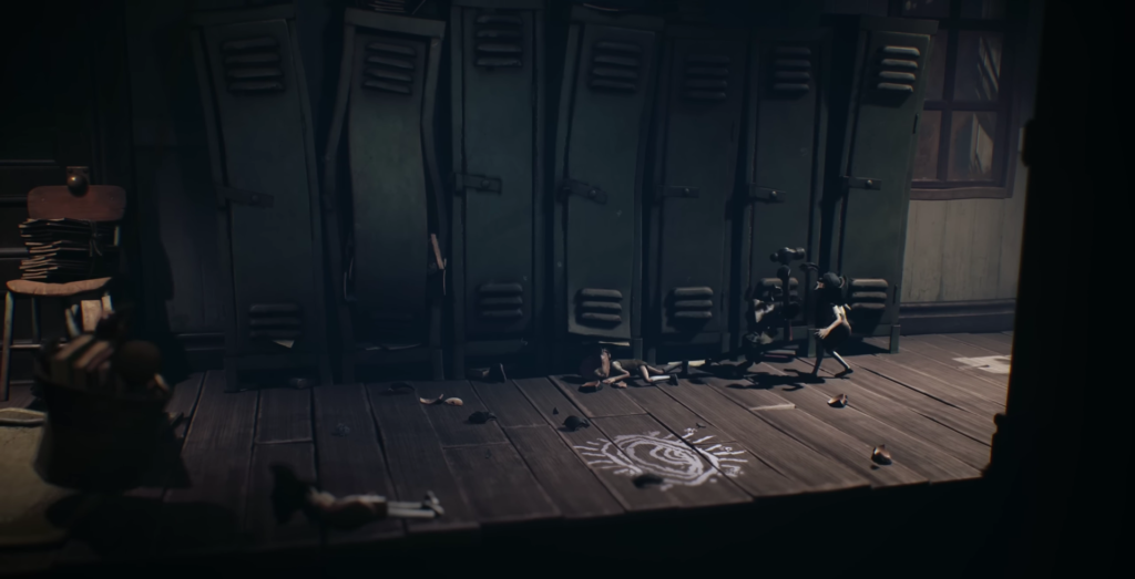 Дети прячутся у шкафчиков в Little Nightmares II