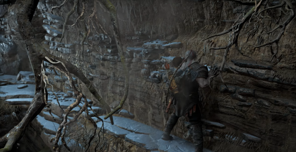 Person wearing white helmet with red emblem indoors