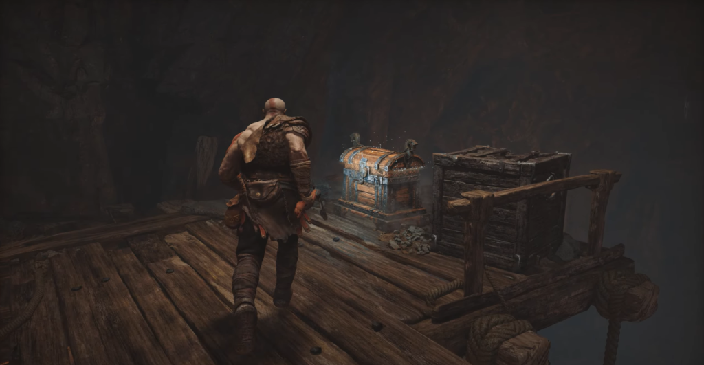 Silhouette floats in red hallway near door