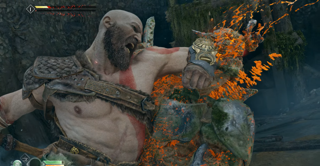 Player holding axe in Atomic Heart corridor