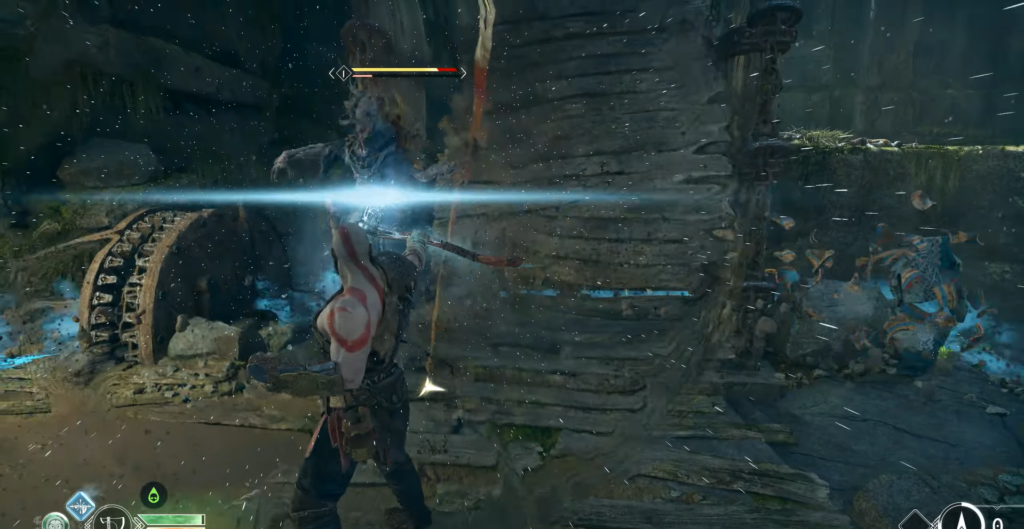 Two humanoid robots walking in damaged industrial corridor