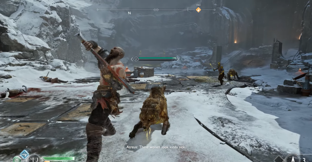 Skyrim dragon facing sword and shield in field