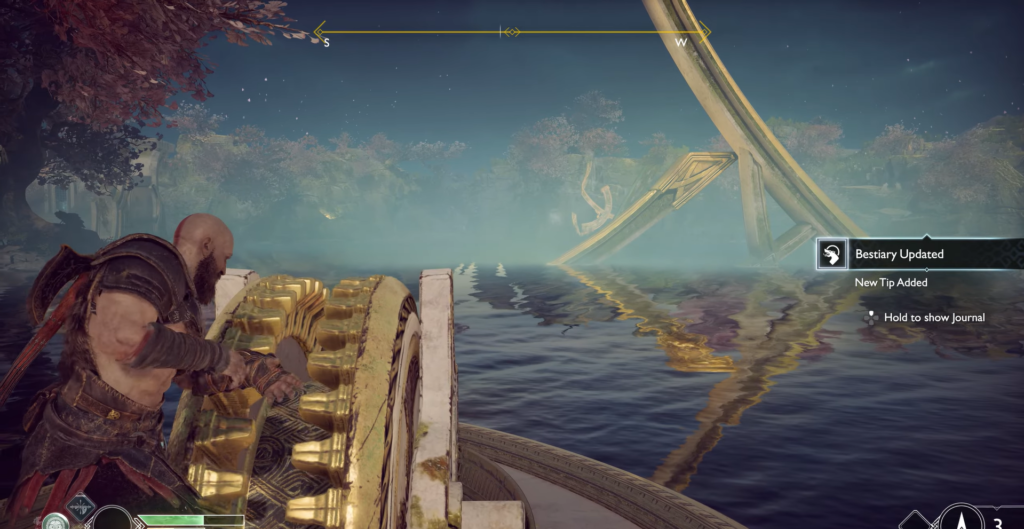 Gloved hand holding keycard at tiled doorway