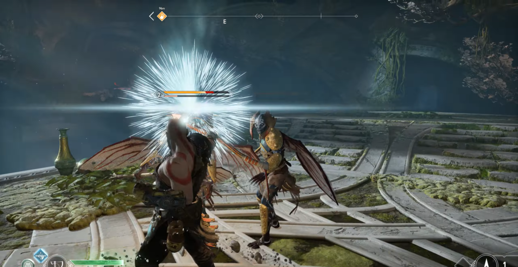 Кратос сражается с валькирией в God of War