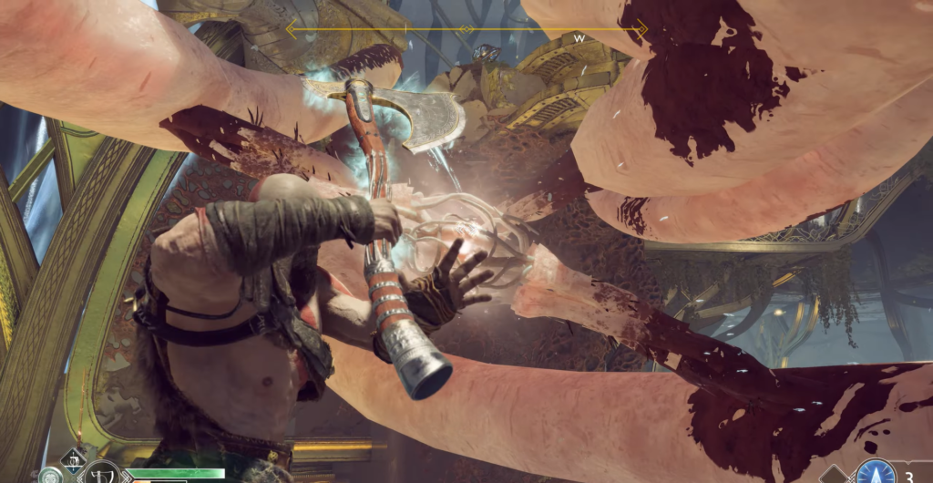 Rusty orange car parked in scrapyard lot