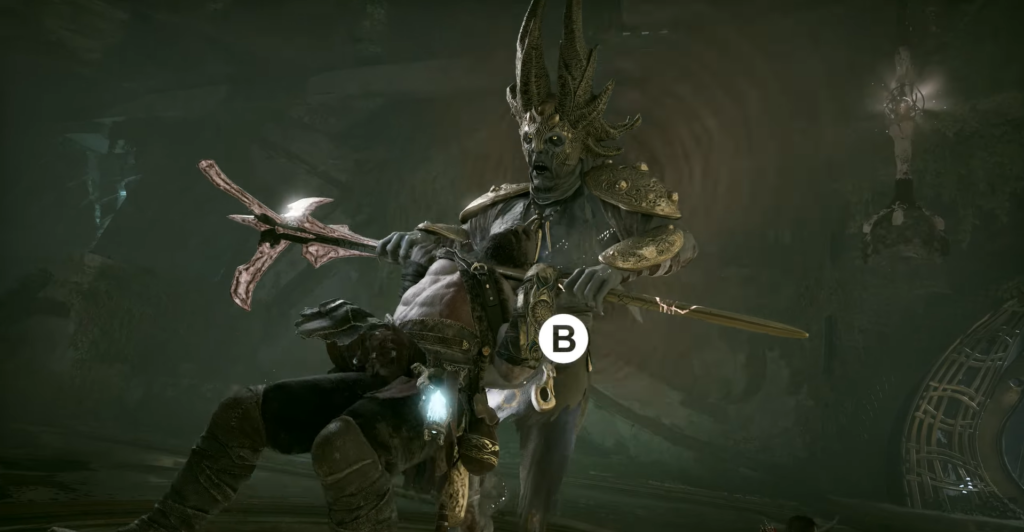 Rusty orange car parked in scrapyard garage